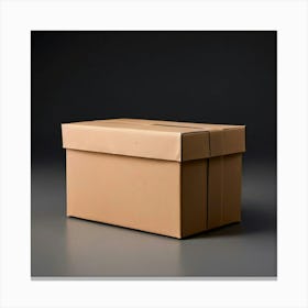 Mock Up Blank Box Parcel Cardboard Customizable Template Unprinted Clean Simple Minimalis (18) Canvas Print