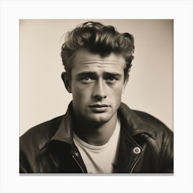 Black And White Photograph Of James Dean 1 Canvas Print