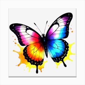 Butterfly With Paint Splashes 22 Canvas Print