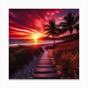 Sunset At The Beach 170 Canvas Print