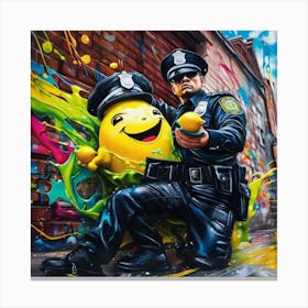 Smiley Cop Canvas Print