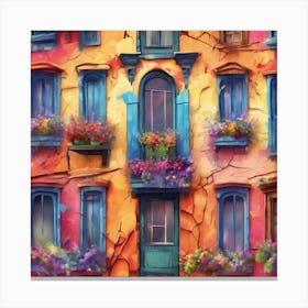 Colorful House Painting Canvas Print