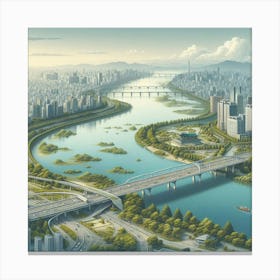 Cityscape Of Seoul Canvas Print