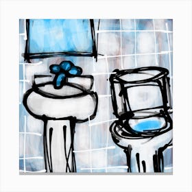 Bathroom Drawing Canvas Print