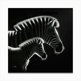Zebra And Calf Canvas Print