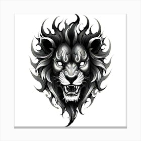 Lion Head Tattoo 13 Canvas Print