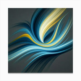 Abstract Blue And Yellow Wave Canvas Print