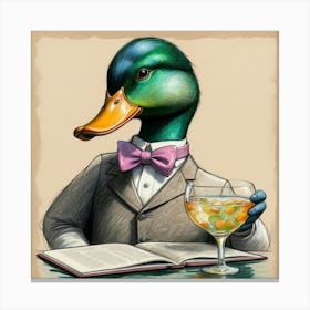 Duck In A Suit 20 Canvas Print