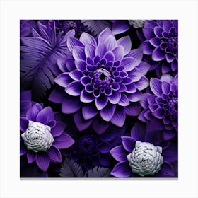 Purple Dahlias Canvas Print