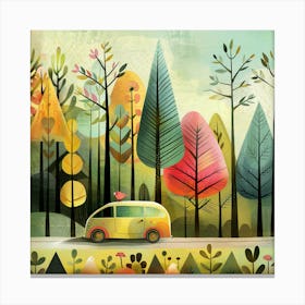 Car In The Forest Canvas Print