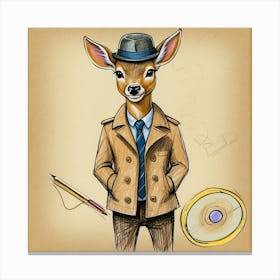 Deer In A Suit 9 Canvas Print