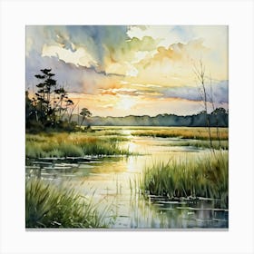 Marsh Sunset Canvas Print