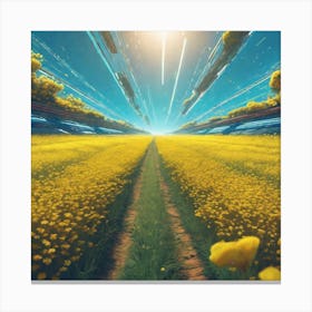 Field Of Yellow Daisies Canvas Print
