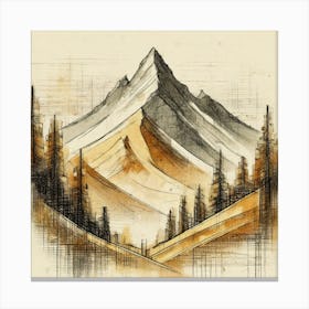 Firefly An Illustration Of A Beautiful Majestic Cinematic Tranquil Mountain Landscape In Neutral Col 2023 11 23t001144 Canvas Print