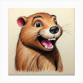 Beaver Drawing 1 Canvas Print