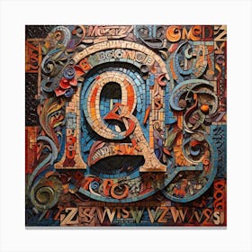 Mosaic Letter Q Canvas Print