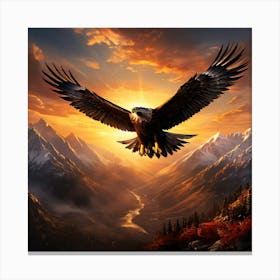 Eagle In Flight 2 Canvas Print