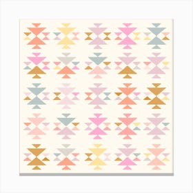 Pastel Triangles Square Canvas Print