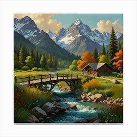 Cabin In The Mountains2 Canvas Print