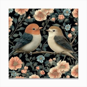 Birds On A Branch Art 40 Canvas Print