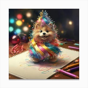 Pom Pom Dog Canvas Print