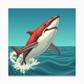 Shark Jumping Canvas Print