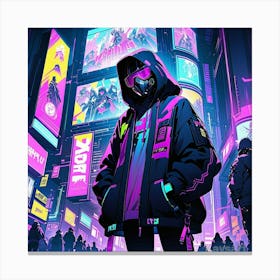 Neon City Canvas Print