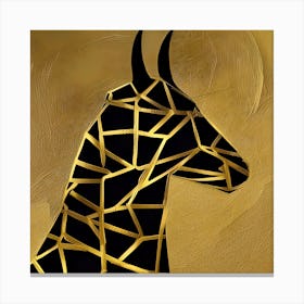 Gold And Black Abstract Wildlife Canvas Print