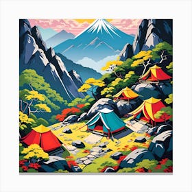 OPAQUE COLORFUL CAMPING Canvas Print