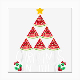 Watermelon Tree Christmas In July Summer Vacation Canvas Print