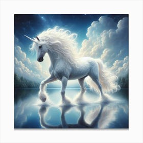 Unicorn In The Water 8 Canvas Print