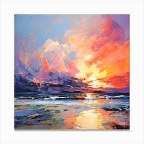 Abstract Colorful Exploding Ocean Sunset Canvas Print