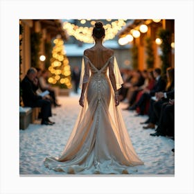 Wedding Dress In The Snow Canvas Print