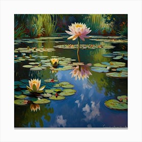 Default Water Lily Pond Claude Monet Art 2 Canvas Print