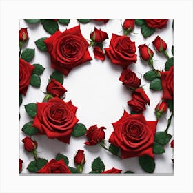 Red Roses On White Background 3 Canvas Print
