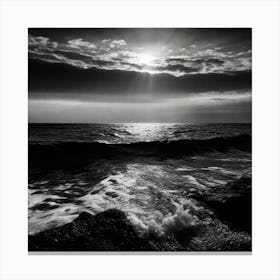 Black And White Seascape 18 Canvas Print