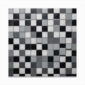 Black And White Mosaic Tile Canvas Print