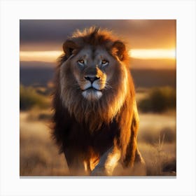 Lion At Sunset Canvas Print