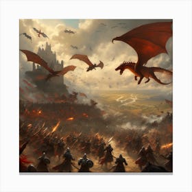 Battle Of The Dragons Canvas Print