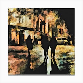 Night Walk Wood Print Canvas Print