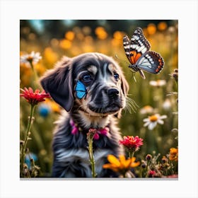 Butterfly Puppy Canvas Print