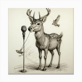 Deer With Microphone 22 Canvas Print