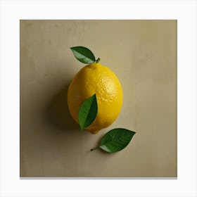 Default Lemon With Two Leaves Art 3 Canvas Print