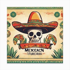 Mexican Skull 21 Canvas Print