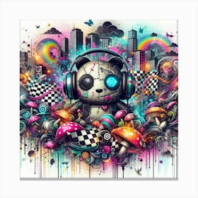 Psychedelic Panda 25 Canvas Print