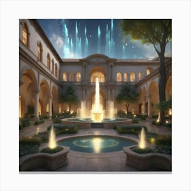 Palace Courtyard At Night Canvas Print