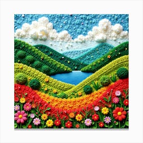 Crocheted Landscape Canvas Print