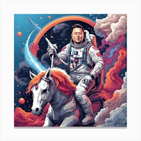 Elon Musk On Horseback Canvas Print