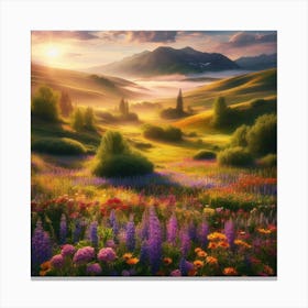 Sunrise In The Mountains 39 Canvas Print