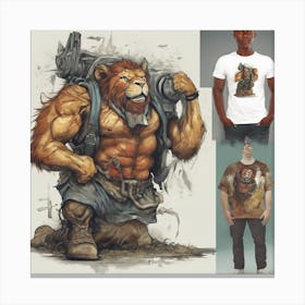 Lion T-Shirt Canvas Print